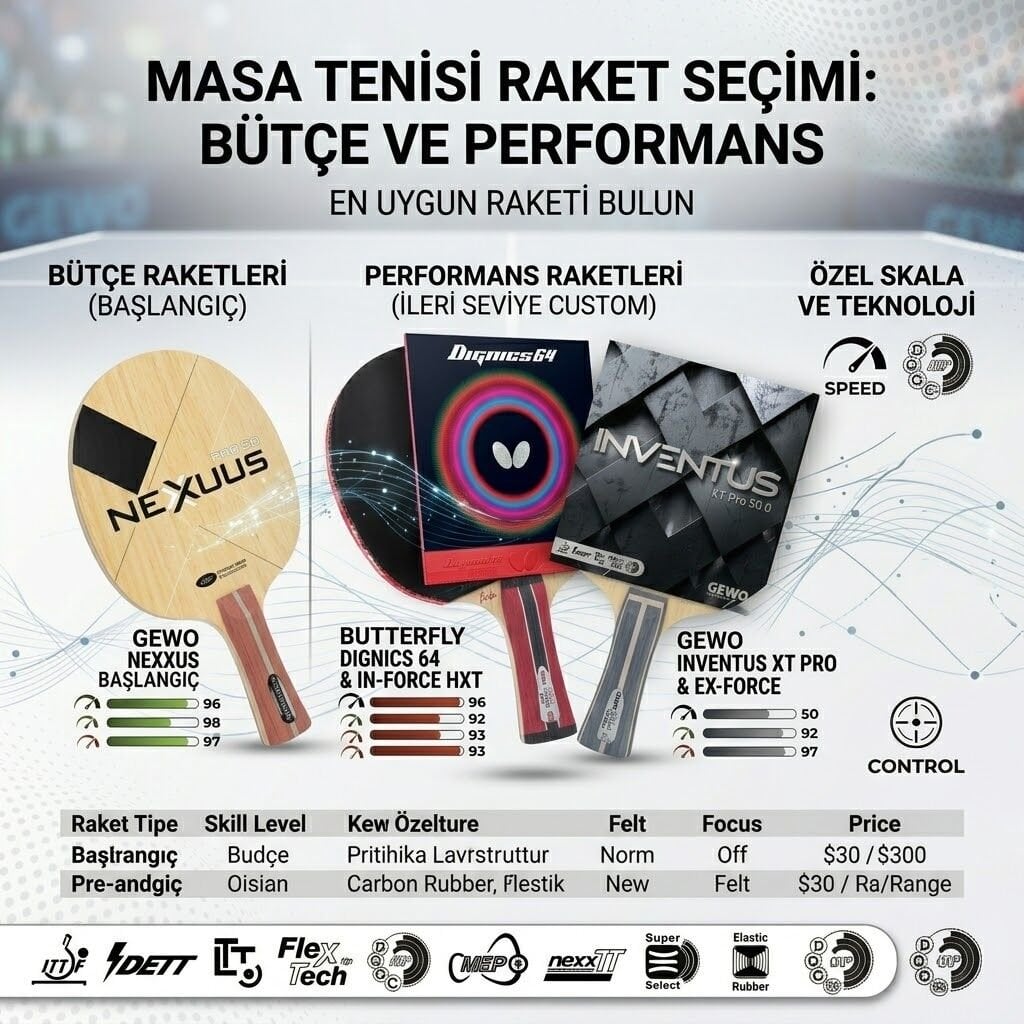 Masa Tenisi Raket Seçimi: Bütçe ve Performans