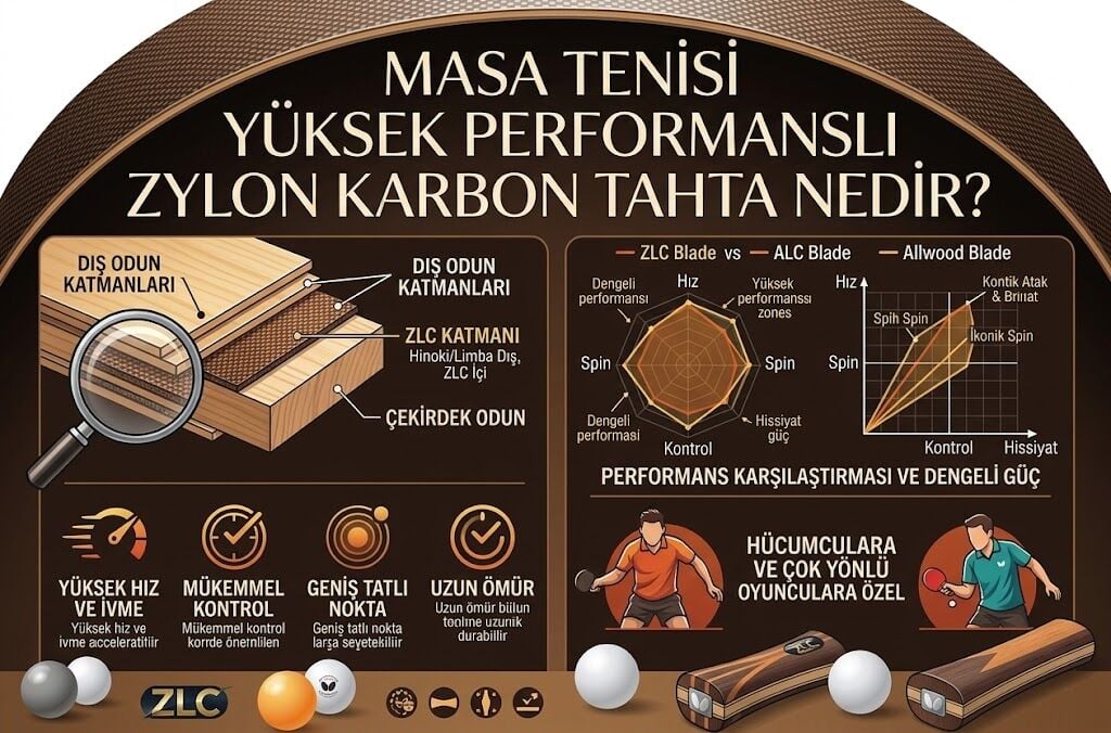 Masa Tenisi  Yüksek Performanslı Zylon Karbon Tahta Nedir?