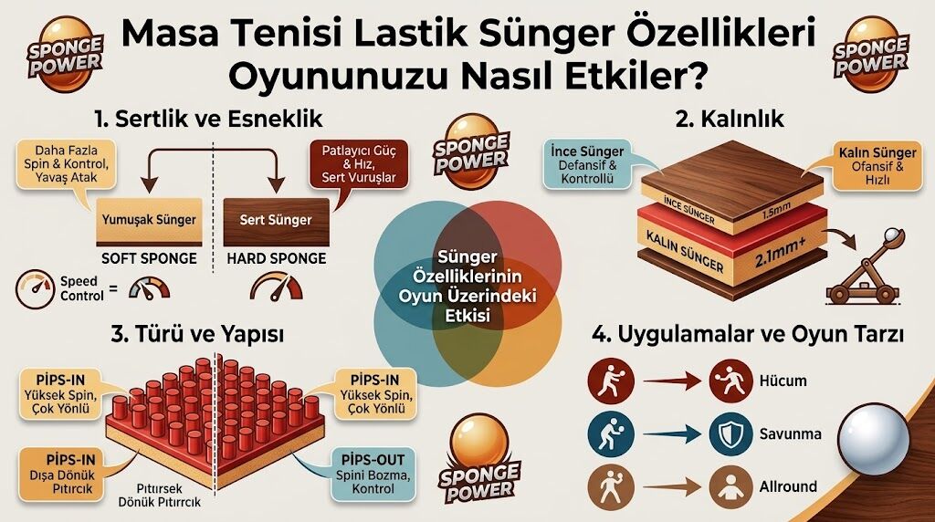 Farklı Masa Tenisi Lastik Sünger Özellikleri Oyununuzu Nasıl Etkiler?
