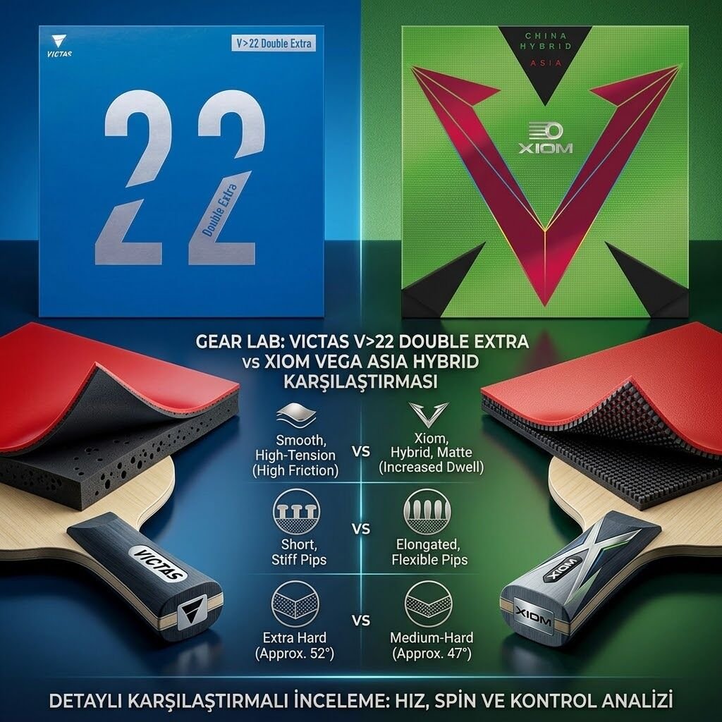 Victas V>22 Double Extra ve Xiom Vega Asia Hybrid