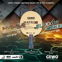 GEWO Matrixx Magic OFF + Inventus XT Pro 47.5 + Elaxxon eFT 45.0